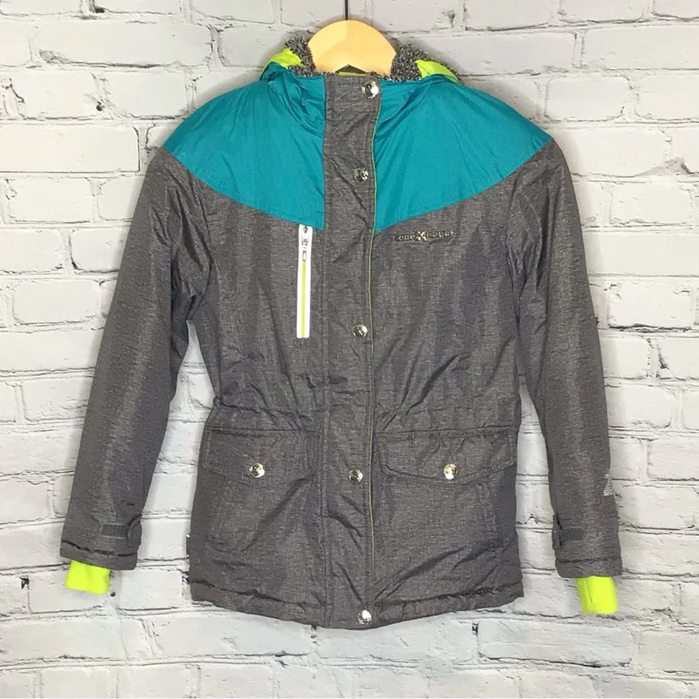 ZeroXPosur Gray and Teal Winter Snow Coat Small 7/8